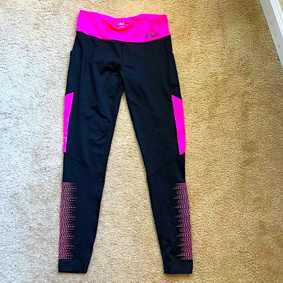 Fila black & pink activewear leggings size S - Picture 4 of 6